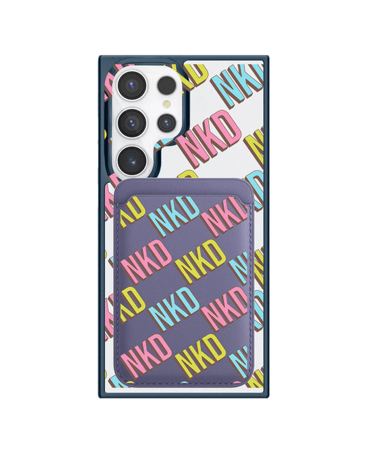 Android Magnetic Wallet Case - Diagonal Initial Monogram 3.0