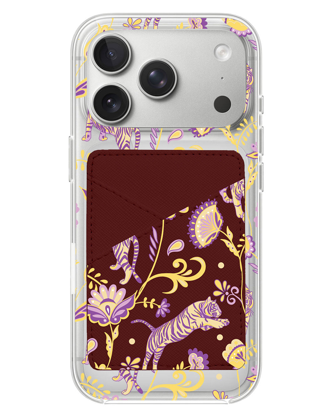 iPhone Phone Wallet Case - Tiger & Floral 4.0