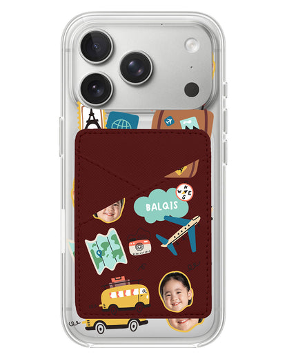 iPhone Phone Wallet Case - Face Grid Travel