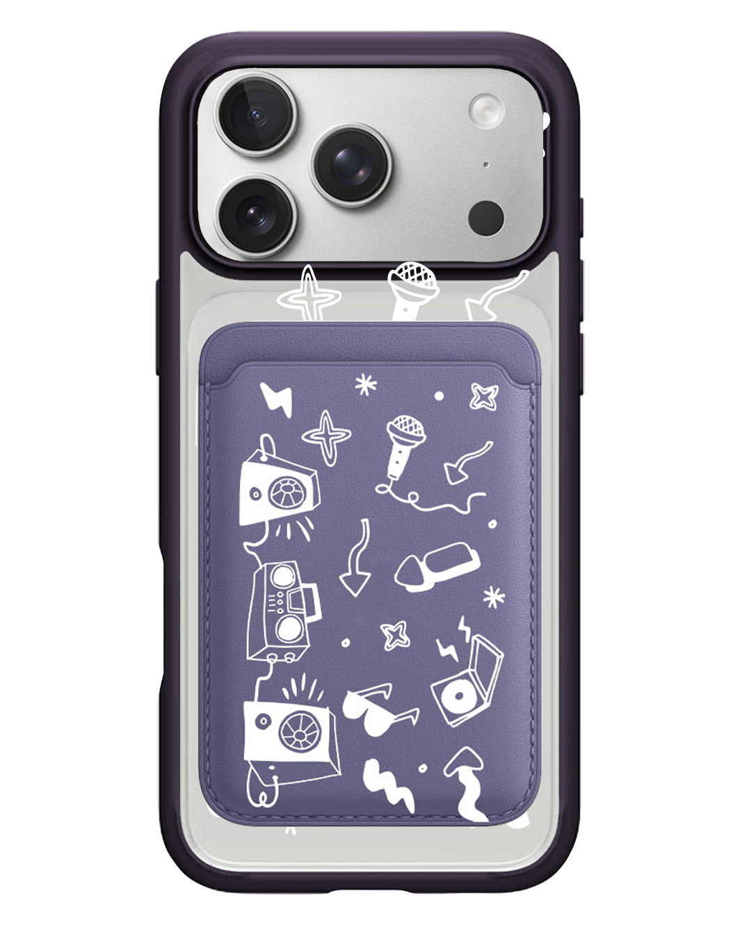 iPhone Magnetic Wallet Case - Rock n Roll White