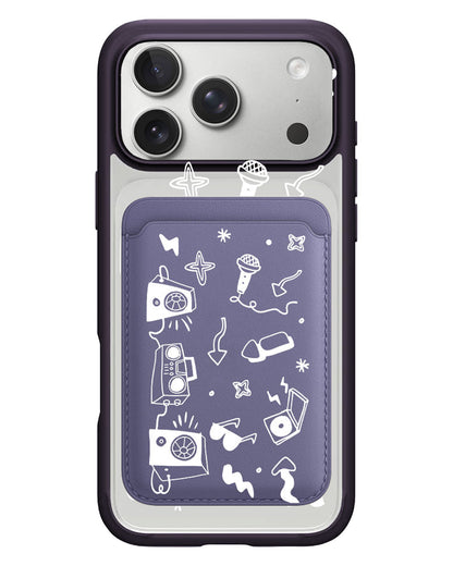 iPhone Magnetic Wallet Case - Rock n Roll White