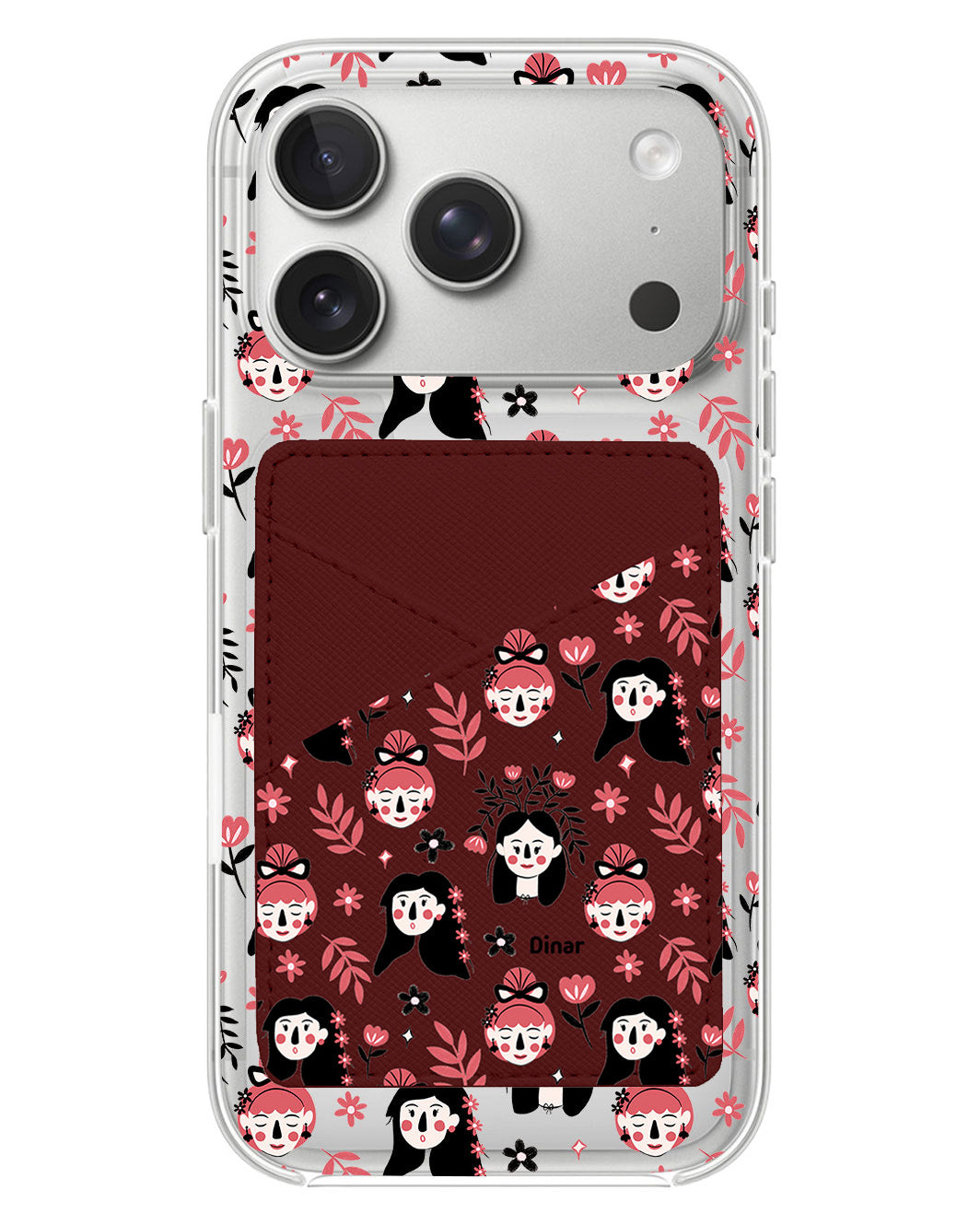 iPhone Phone Wallet Case - Flowery Faces