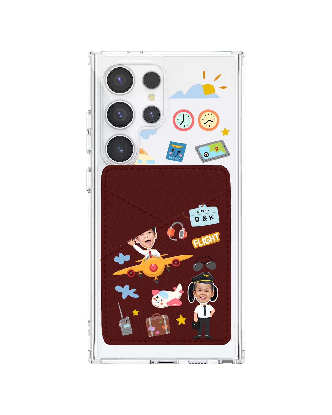 Android Phone Wallet Case - Face Grid Dream Pilot