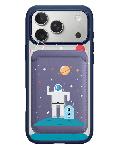 iPhone Magnetic Wallet Case - Blue Alien