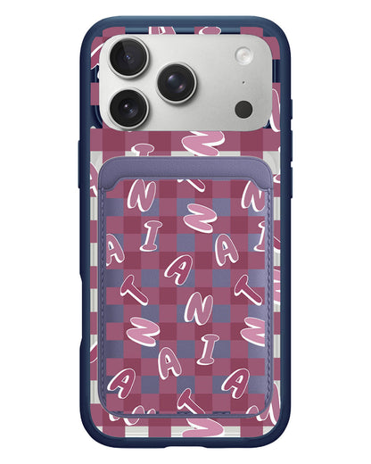 iPhone Magnetic Wallet Case - Checkered Monogram 2.0