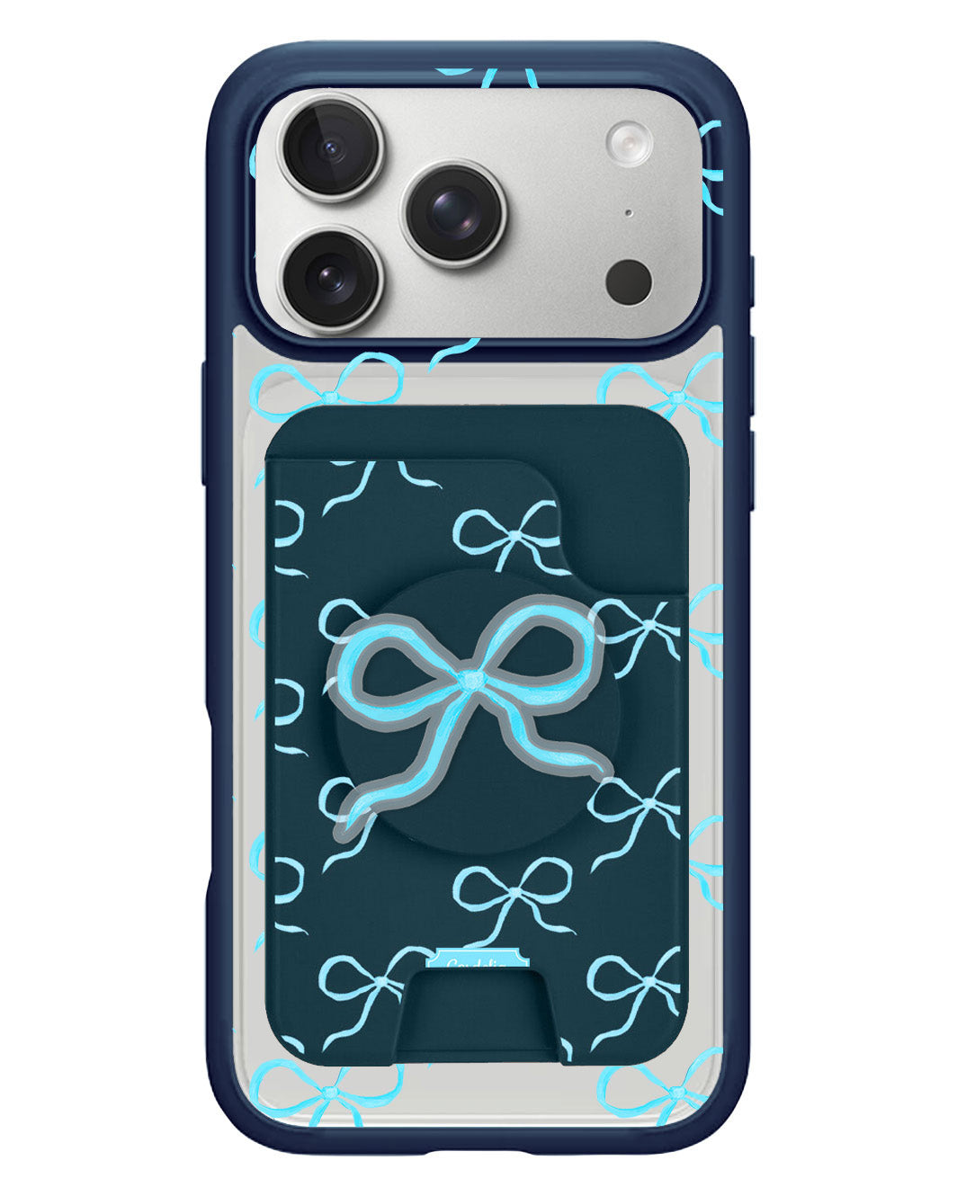 iPhone Magpop Wallet - Coquette Blue Bow