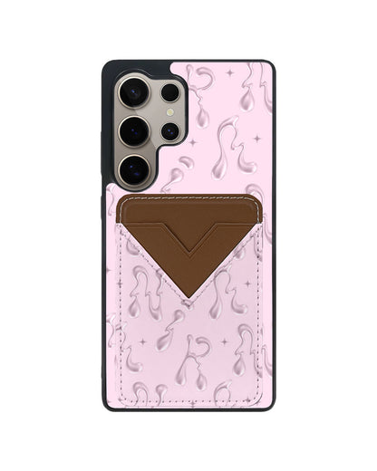 Android Avant Wallet Case - Pink Chrome Monogram 2.0