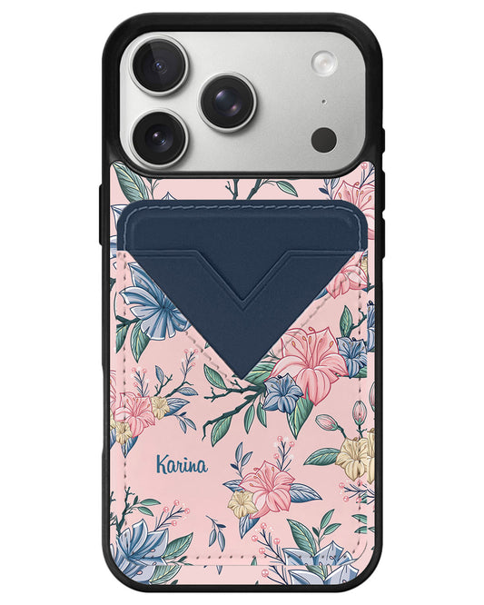 iPhone Avant Wallet Case - Pink & Blue Floral