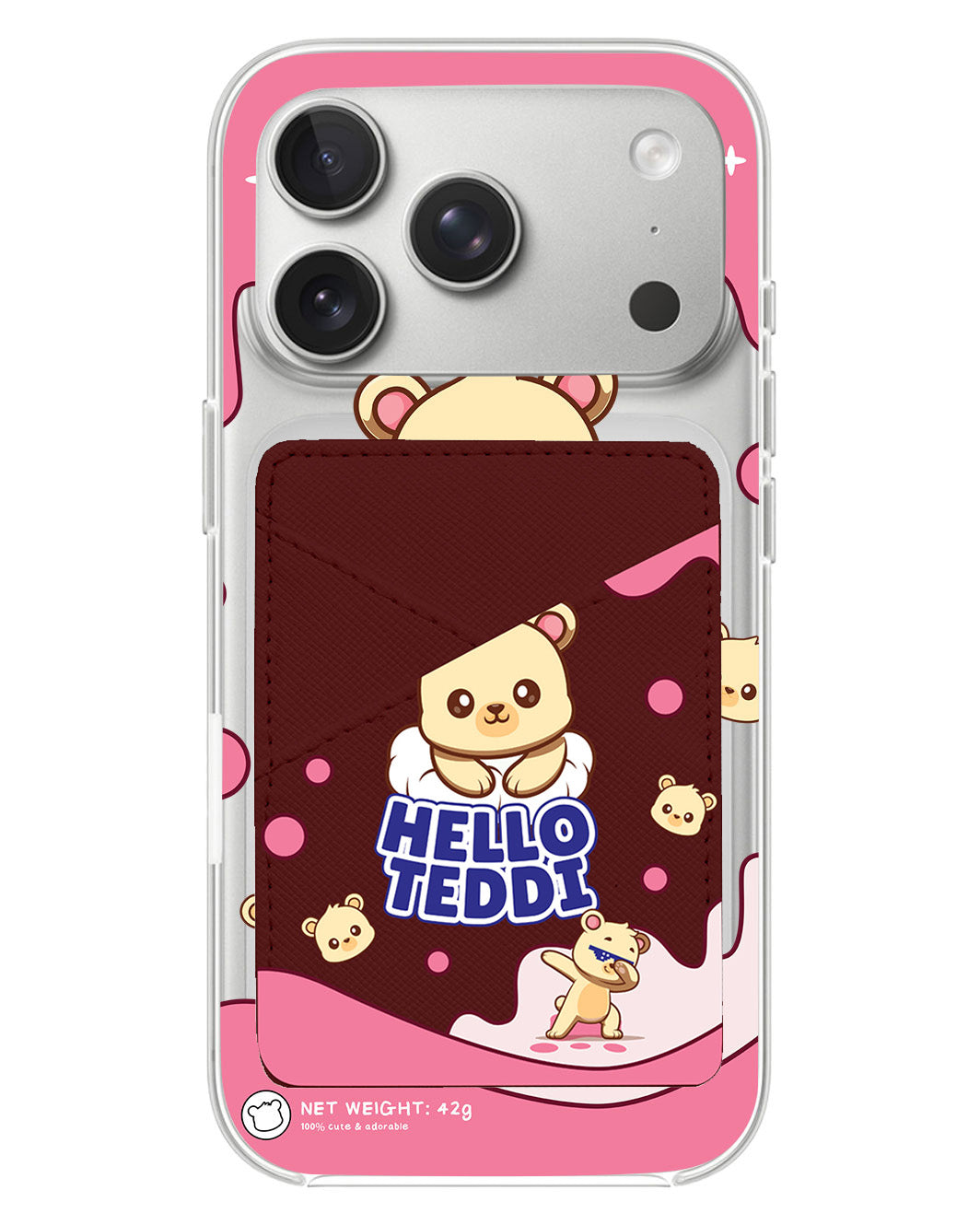 iPhone Phone Wallet Case - Hello teddy 2.0