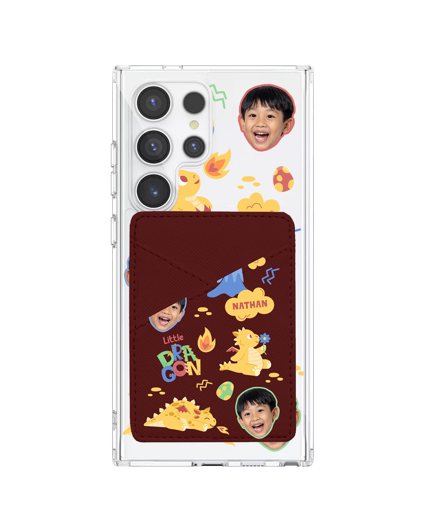 Android Phone Wallet Case - Face Grid Little Dragon