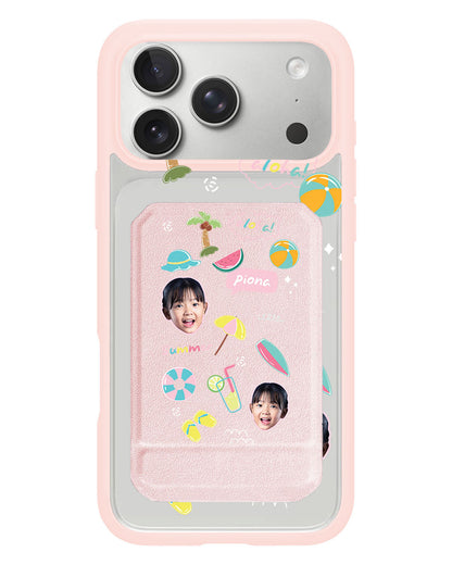 iPhone Magnetic Multifold Wallet - Face Grid Summer