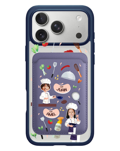 iPhone Magnetic Wallet Case - Face Grid Dream Chef