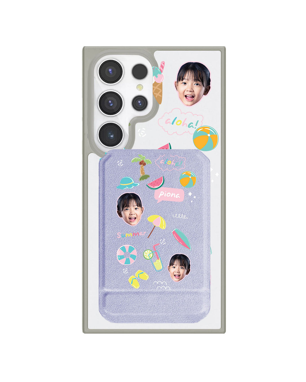 Android Magnetic Multifold Wallet - Face Grid Summer