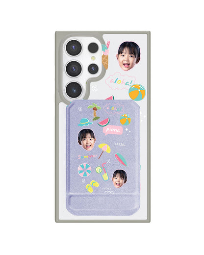 Android Magnetic Multifold Wallet - Face Grid Summer