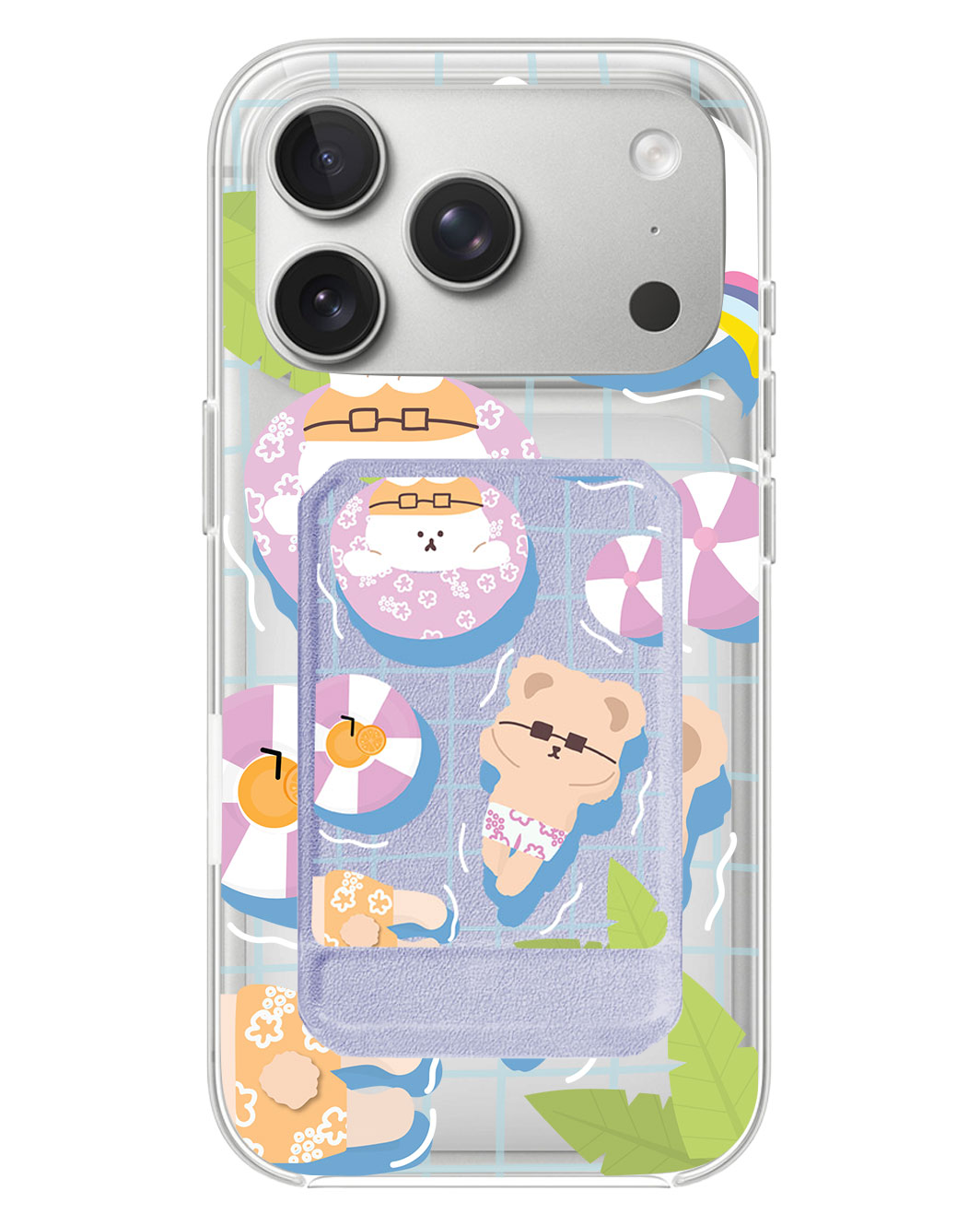 iPhone Magnetic Multifold Wallet - Pool Party Pink