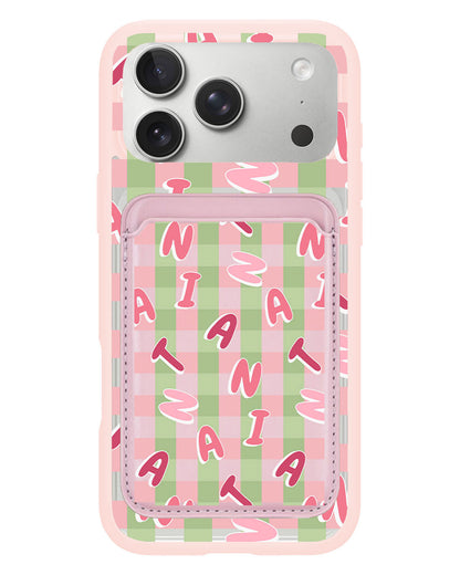 iPhone Magnetic Wallet Case - Checkered Monogram 4.0