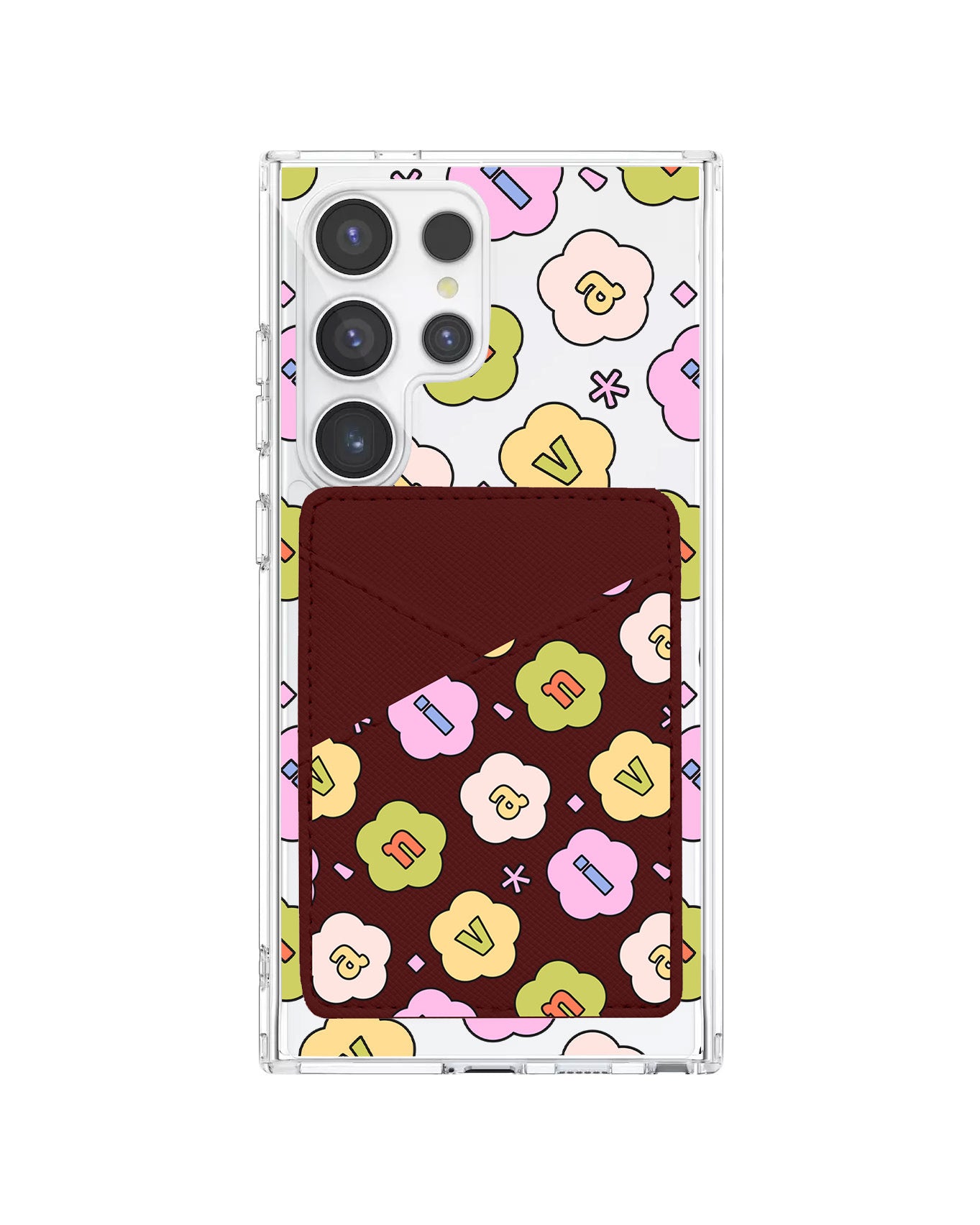 Android Phone Wallet Case - Flower Petals Monogram 1.0