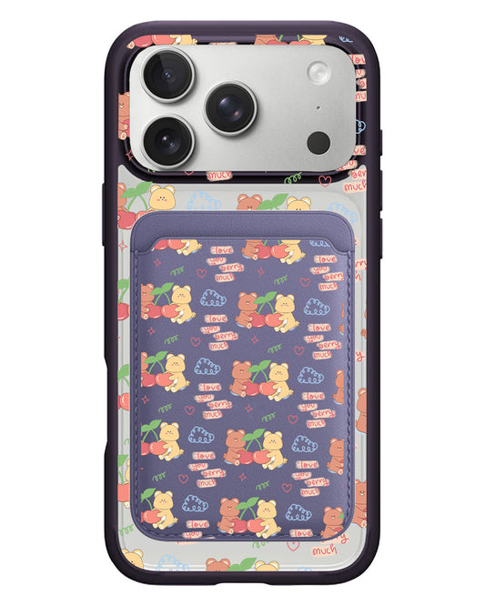 iPhone Magnetic Wallet Case - Cherry Bear