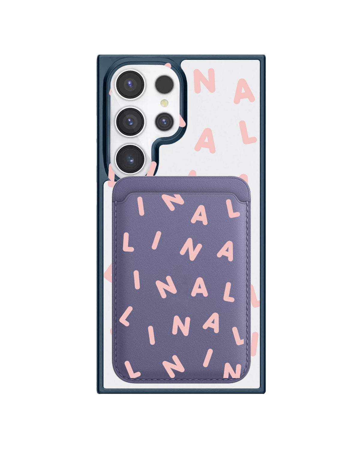 Android Magnetic Wallet Case - Monogram 2.0 Pink