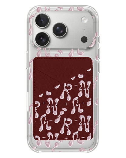iPhone Phone Wallet Case - Pink Chrome Monogram 2.0