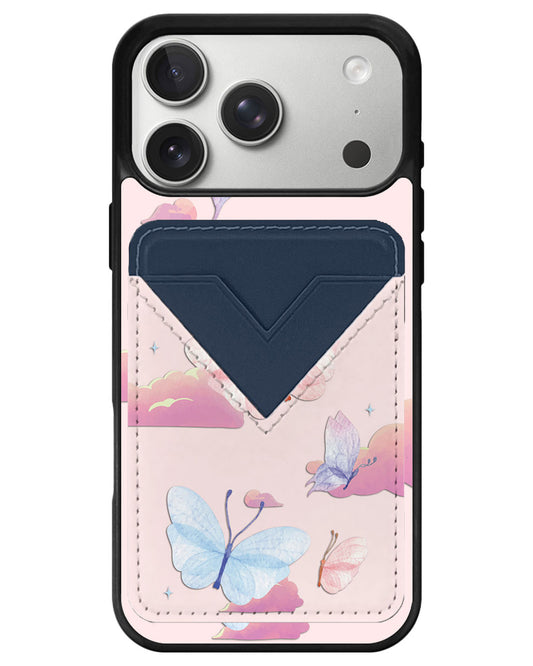 iPhone Avant Wallet Case - Butterfly & Clouds