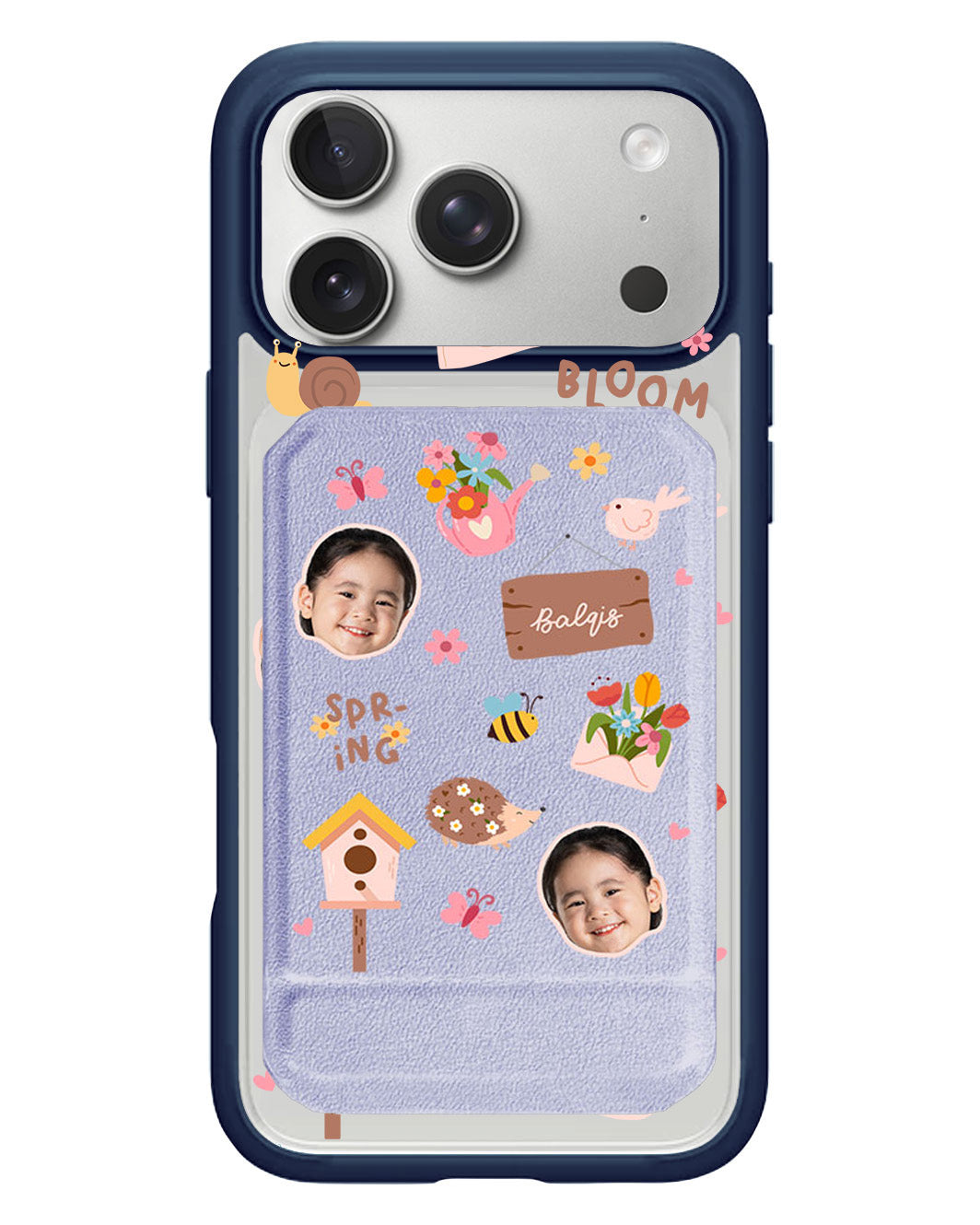 iPhone Magnetic Multifold Wallet - Face Grid Spring Bloom