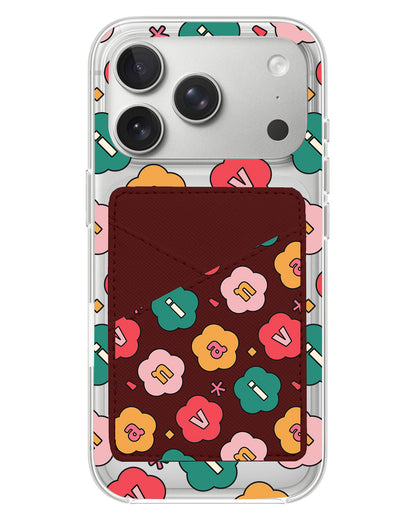 iPhone Phone Wallet Case - Flower Petals Monogram 3.0