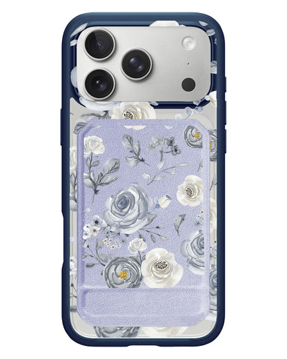 iPhone Magnetic Multifold Wallet - Blue Rose
