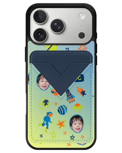 iPhone Avant Wallet Case - Face Grid Galaxy