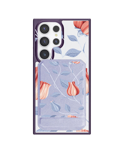 Android Magnetic Multifold Wallet - Red Tulip