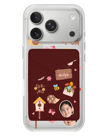 iPhone Phone Wallet Case - Face Grid Spring Bloom