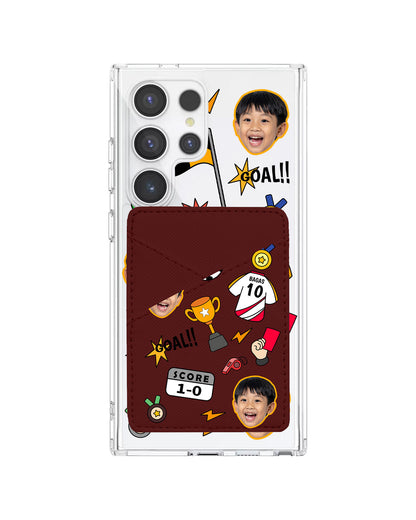 Android Phone Wallet Case - Face Grid Soccer