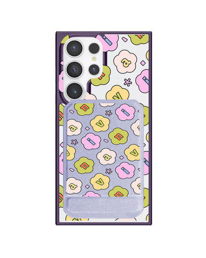 Android Magnetic Multifold Wallet - Flower Petals Monogram 1.0
