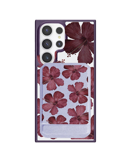 Android Magnetic Multifold Wallet - Goth Hibiscus