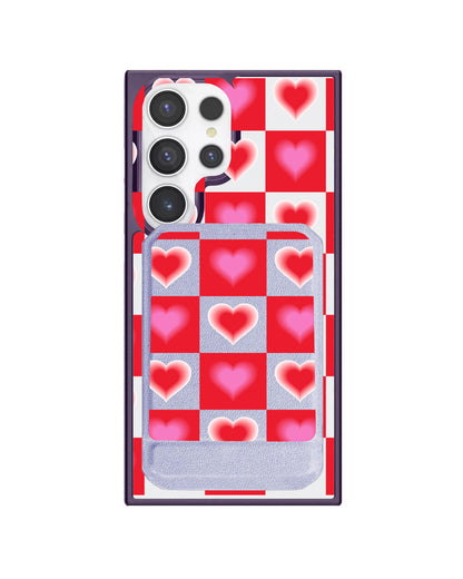 Android Magnetic Multifold Wallet - Love Checkered