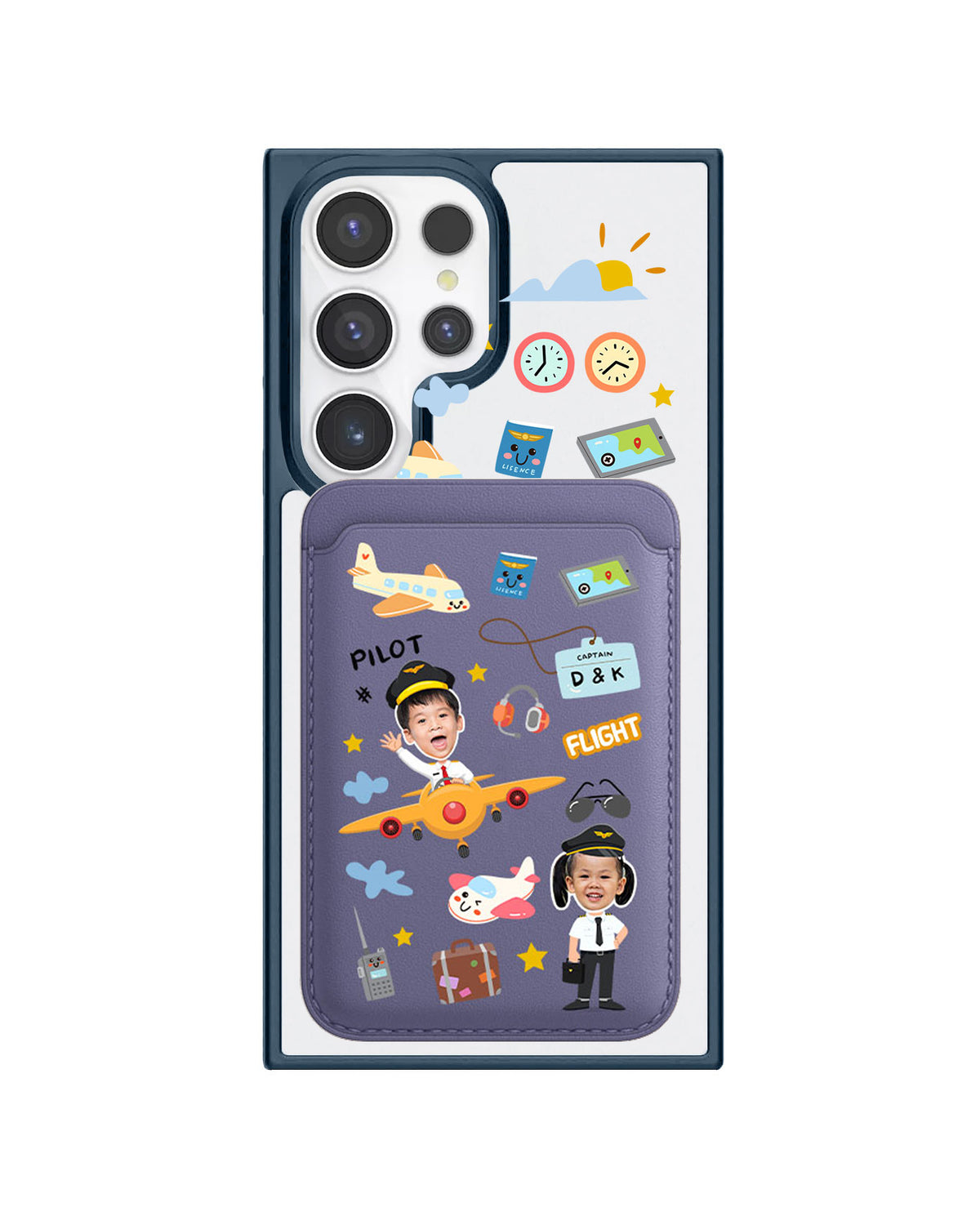 Android Magnetic Wallet Case - Face Grid Dream Pilot