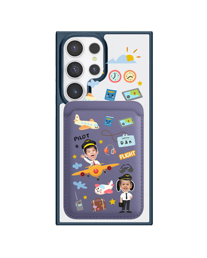 Android Magnetic Wallet Case - Face Grid Dream Pilot