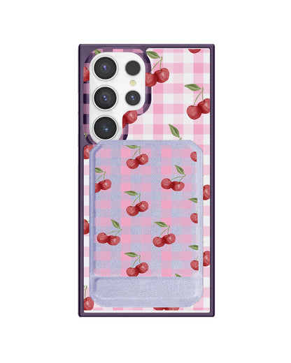 Android Magnetic Multifold Wallet - Cherry Tartan