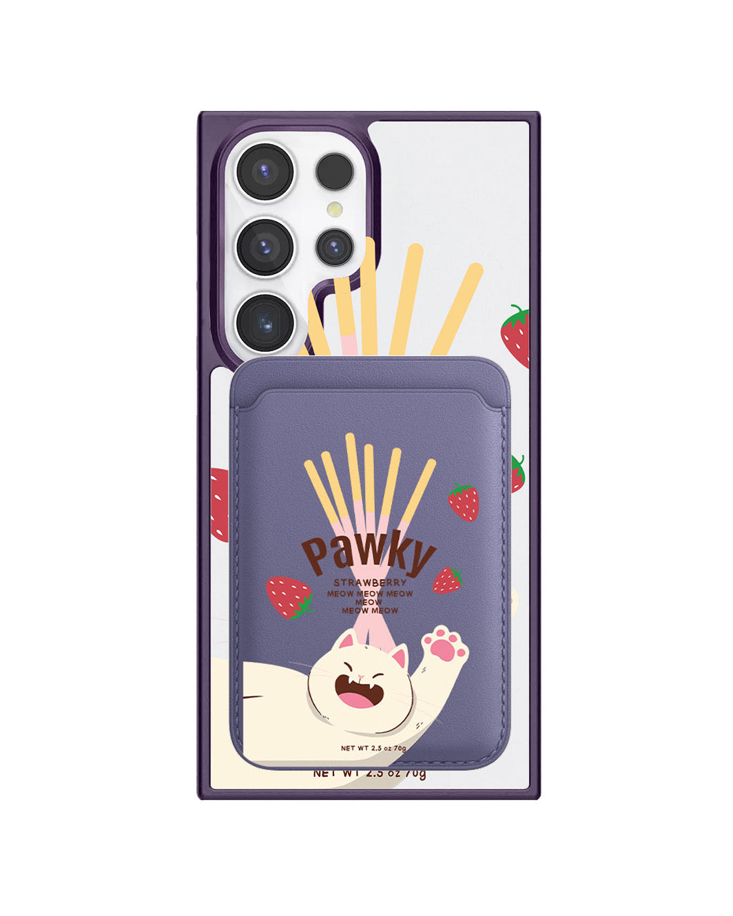 Android Magnetic Wallet Case - Pawky Cat