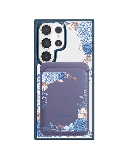 Android Magnetic Wallet Case - Blue Florals
