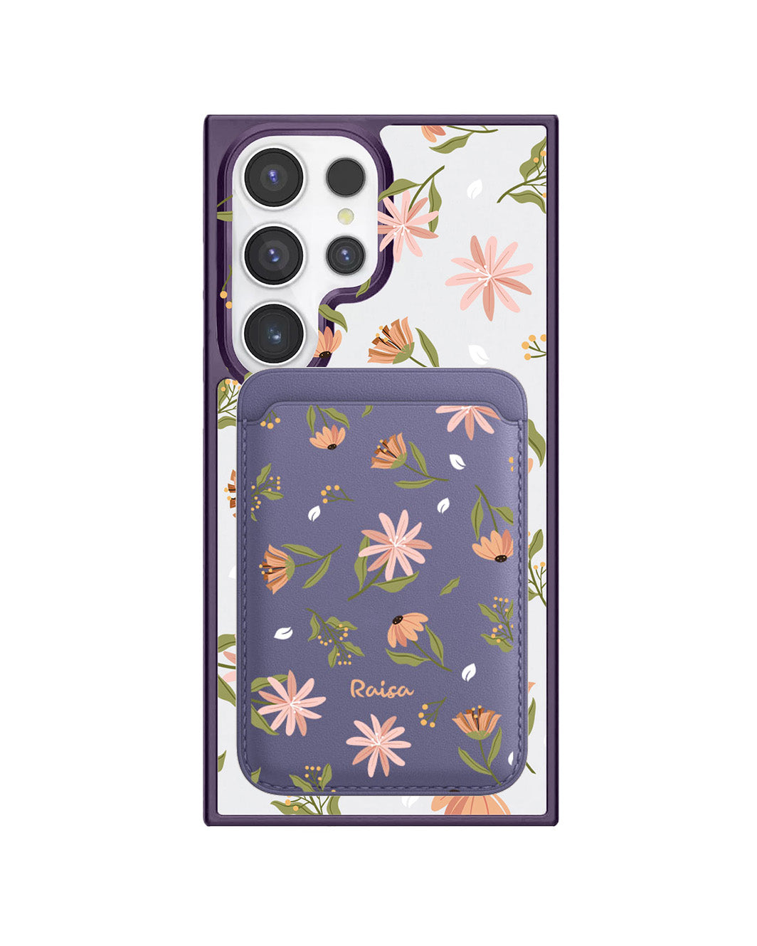 Android Magnetic Wallet Case - Cosmos Flower