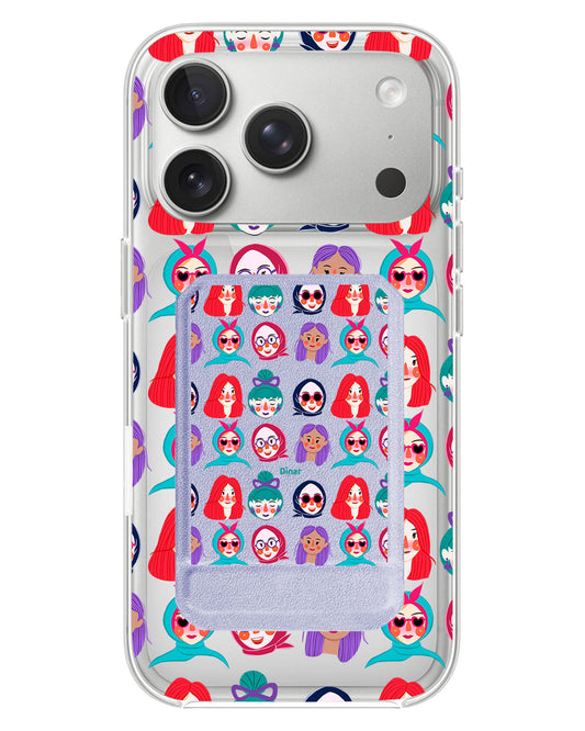 iPhone Magnetic Multifold Wallet - Cute Sweety Faces