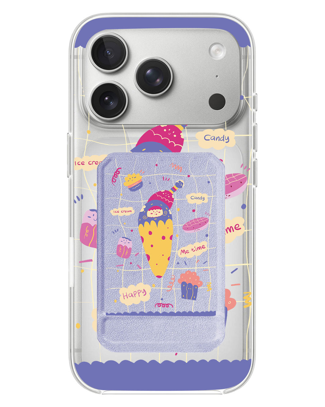 iPhone Magnetic Multifold Wallet - Candy doodle
