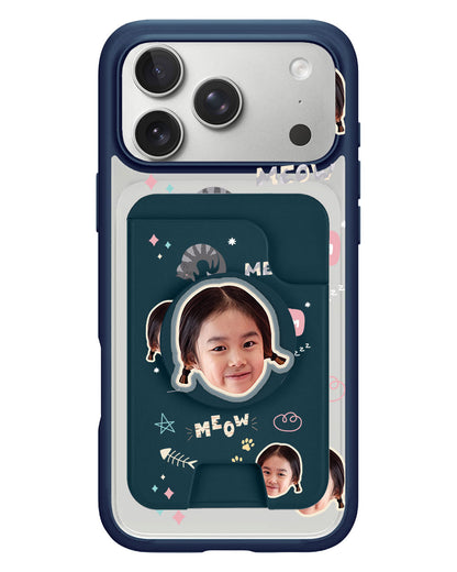 iPhone Magpop Wallet - Face Grid Kitty