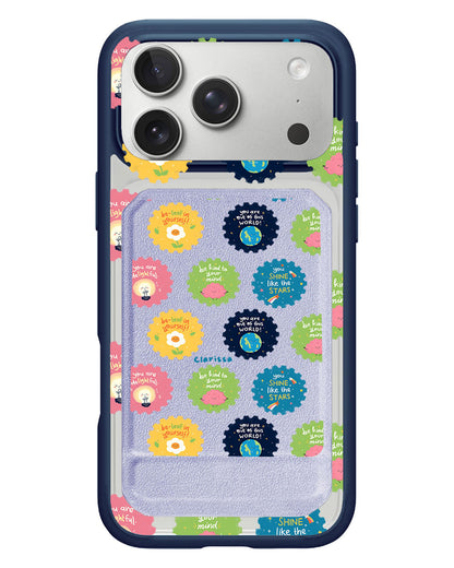 iPhone Magnetic Multifold Wallet - Quotes Stamps