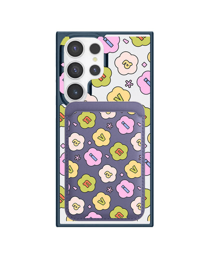 Android Magnetic Wallet Case - Flower Petals Monogram 1.0