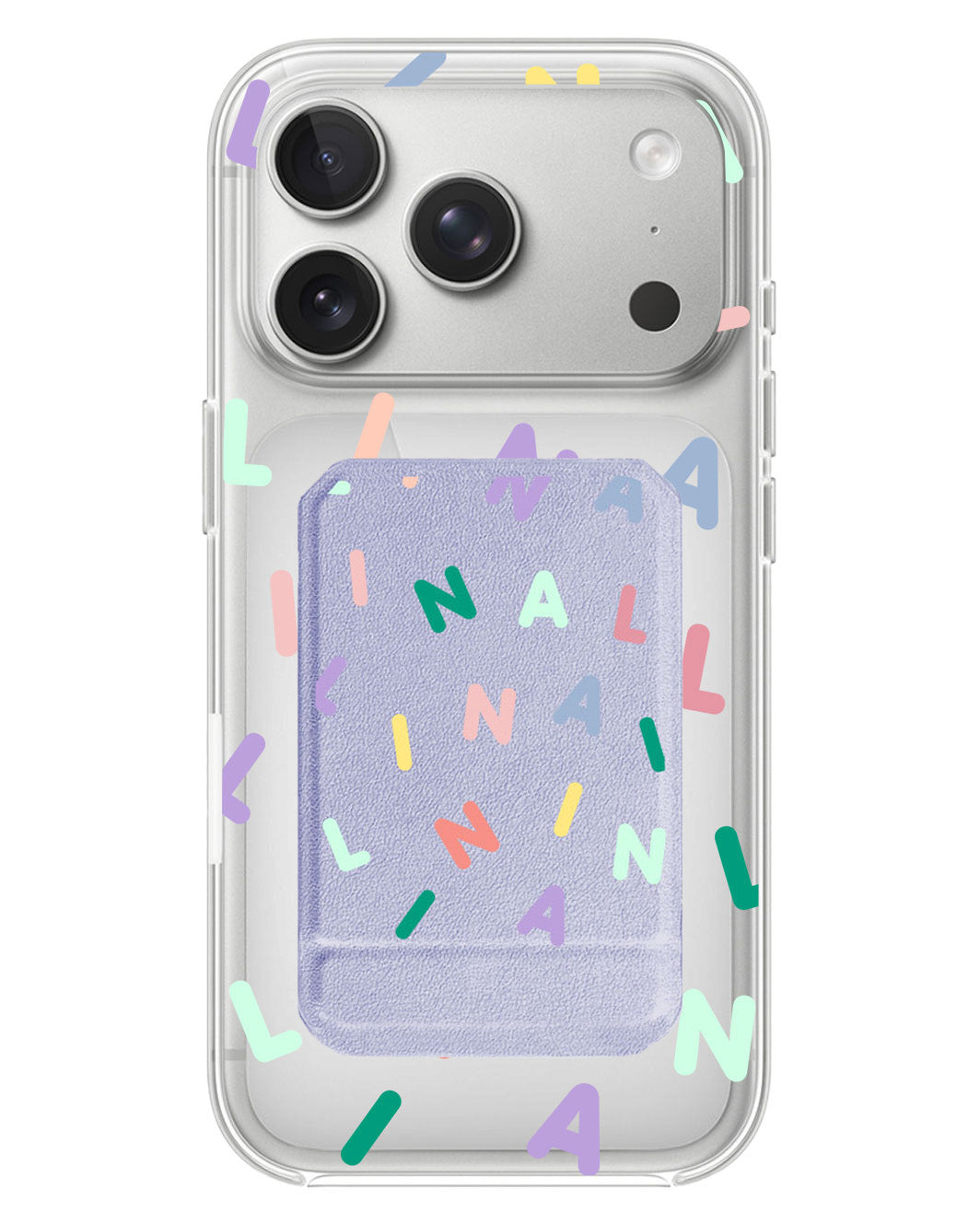 iPhone Magnetic Multifold Wallet - Monogram Rainbow