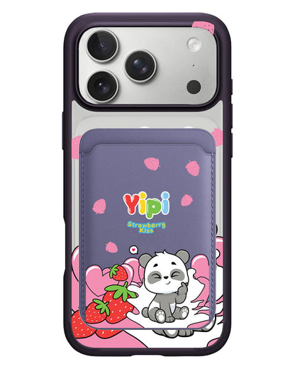 iPhone Magnetic Wallet Case - Yipi Strawberry Kiss