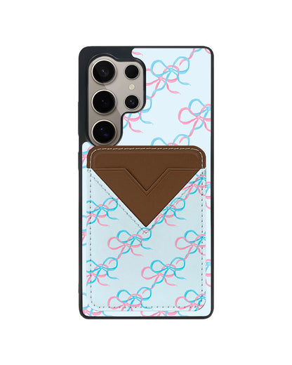 Android Avant Wallet Case - Coquette Pink & Blue Bow