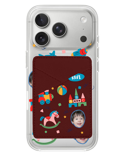 iPhone Phone Wallet Case - Face Grid Boys Toys